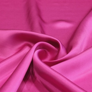 Women's snood scarf made of satin, magenta