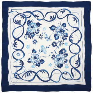 AM7-555 Hand-painted silk scarf, 70x70cm