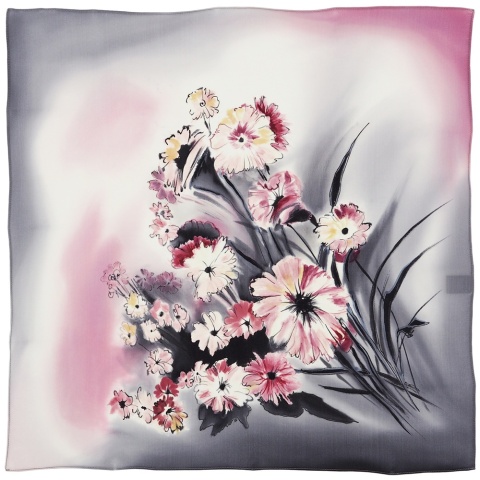 AM5-538 Hand-painted silk scarf, 55x55 cm(2)