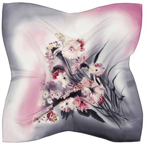 Hand-painted silk gauze 55x55cm AM5-538