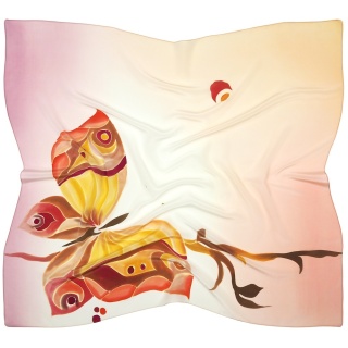 Hand-painted silk scarf 88x83 cm AM-1025
