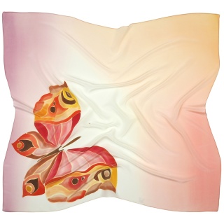 Hand-painted silk scarf 88x82cm AM-1029