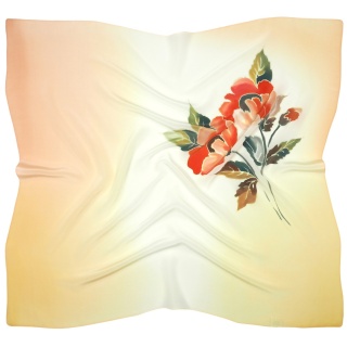 Hand-painted silk scarf 88x82cm AM-1039