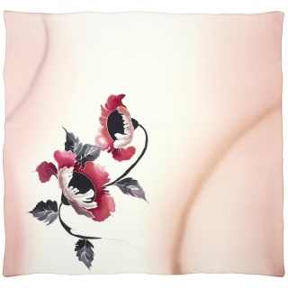 Hand-painted silk scarf 88x82cm AM-1009
