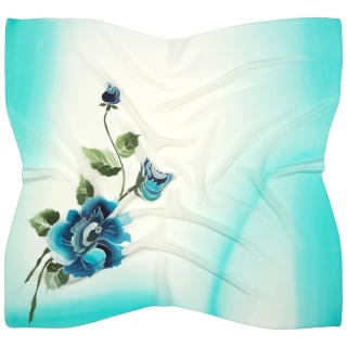 Hand-painted silk scarf 87x83cm AM-1013