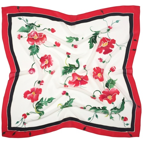 Natural silk scarf - an elegant gift for her 70x70 cm AM7-1002