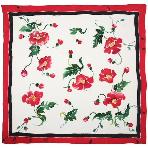 Hand-painted silk scarf 88x88 cm AM-1002