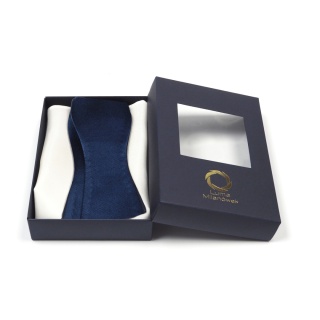 Navy blue silk bow tie for suit MJ-037