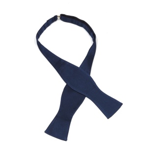 Navy blue silk bow tie for suit MJ-037
