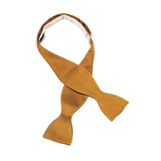 Mustard jacquard silk bow tie for suit MJ-039