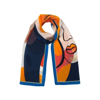 Silk Scarf Double-sided Pop Art 145x30cm SDM-05