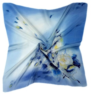 Hand-painted silk gauze blanket 55x55cm AM5-518