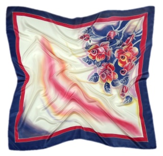 AM-279 Apaszka Jedwabna Ręcznie Malowana, 90x90cm