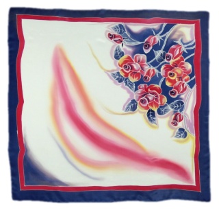 AM-279 Apaszka Jedwabna Ręcznie Malowana, 90x90cm
