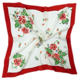 AM7-210 Hand-painted silk scarf, 70x70 cm