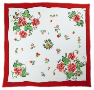 AM7-210 Hand-painted silk scarf, 70x70 cm