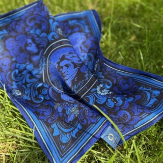 Unikat apaszka jedwabna dwustronna Adam Mickiewicz 65x65cm AD7-009