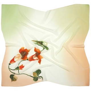 Hand-painted silk scarf 87x82 cm AM-1057