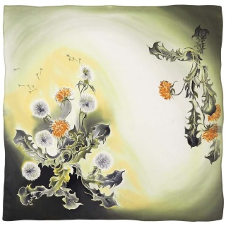 Apaszka jedwabna ręcznie malowana, Tajemnica lasu 70x70cm AM7-728