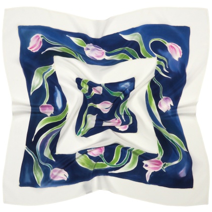 AM7-721 Silk Hand Painted Scarf 70x70cm