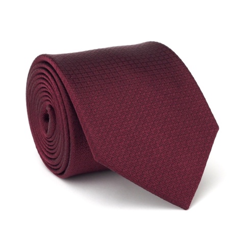 Burgundy Jacquard Silk Tie KR-036