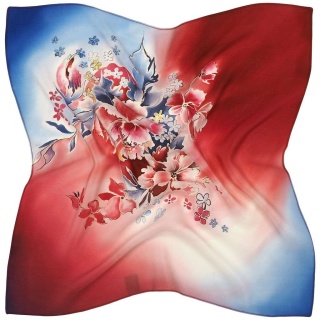 Hand-painted silk gawroszka 55x55cm AM5-530