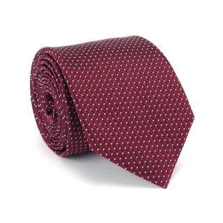 Burgundy Jacquard Silk Tie with Micro Pattern KR-651