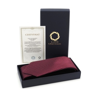 Burgundy Jacquard Silk Tie with Micro Pattern KR-651