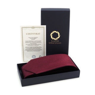 Burgundy Jacquard Silk Tie with Micro Pattern KR-676