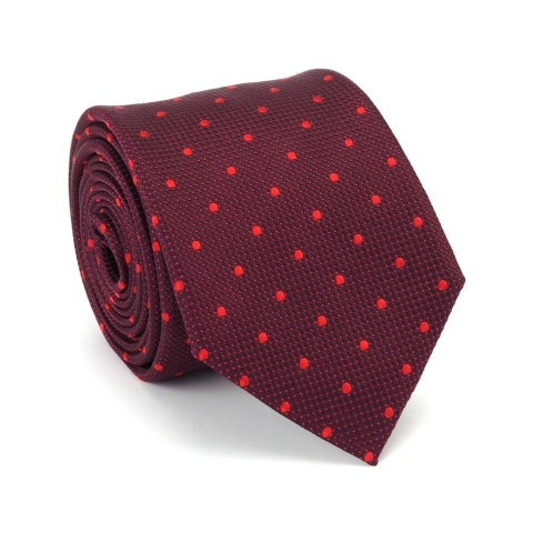 Micro-patterned jacquard silk tie burgundy KR-678 (1)
