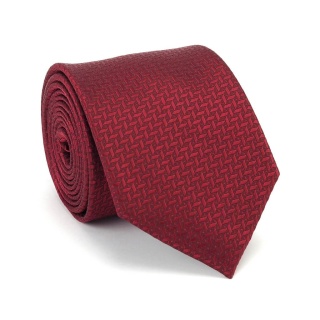 Burgundy Jacquard Silk Tie with Micro Pattern KR-659
