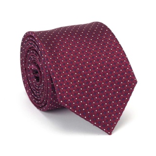 Burgundy Jacquard Silk Tie with Micro Pattern KR-650