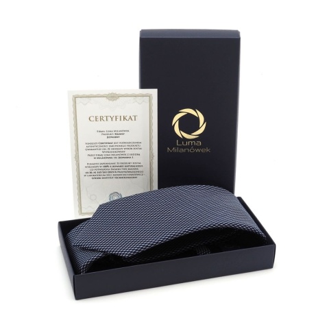 Micro-patterned silk jacquard tie navy blue KR-675 (2)