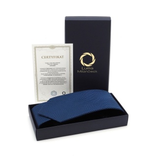 Silk Jacquard Tie with Navy Micro Pattern KR-661