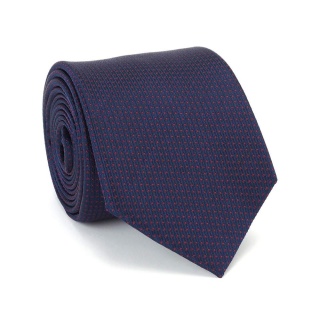 Silk Jacquard Tie with Navy Micro Pattern KR-645