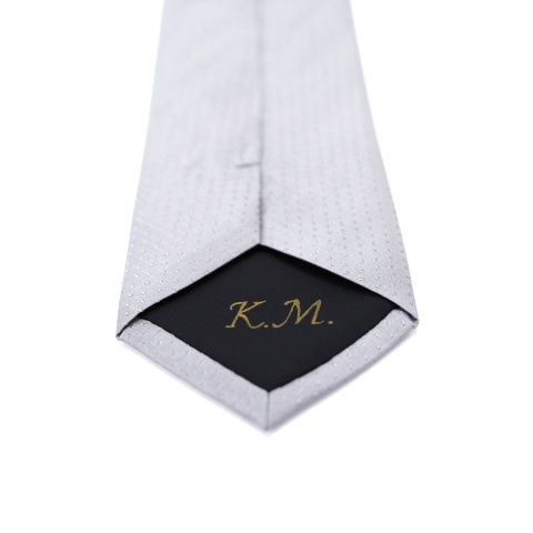 Micro-patterned silk jacquard tie navy blue KR-673