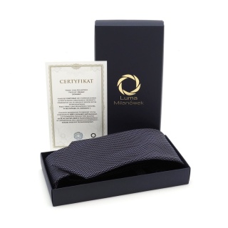 Jedwabny krawat żakardowy w mikrowzór granatowy KR-680