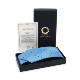 Blue Jacquard Silk Tie with Micro-Pattern – KR-670