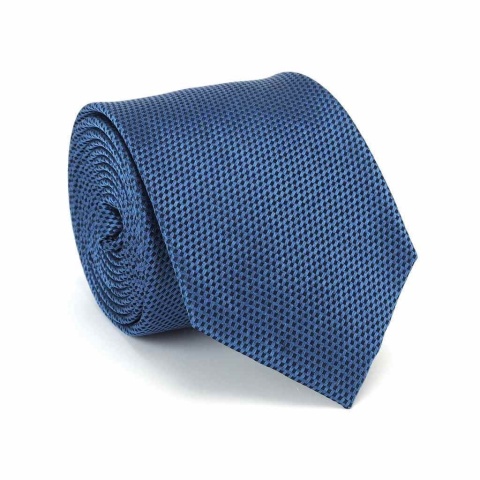 Silk jacquard tie in micro pattern blue KR-655 (1)