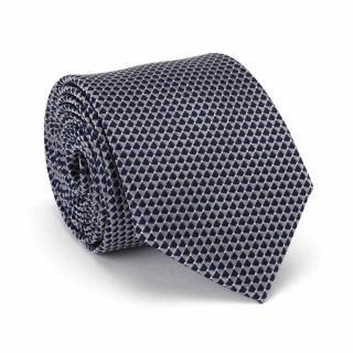 Jacquard silk tie with a micro pattern in gray KR-652