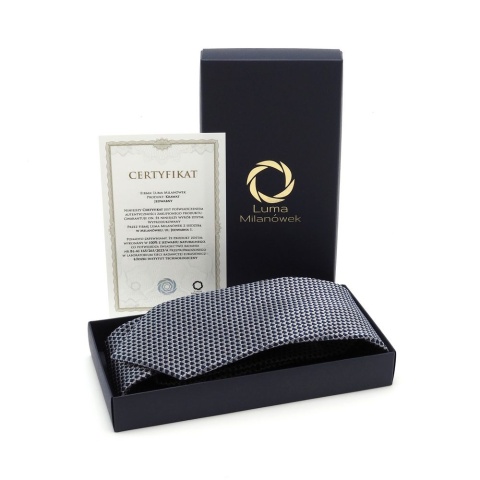 Jedwabny krawat żakardowy w mikrowzór szary KR-652