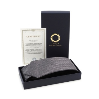 Jacquard silk tie with a micro pattern in gray KR-654