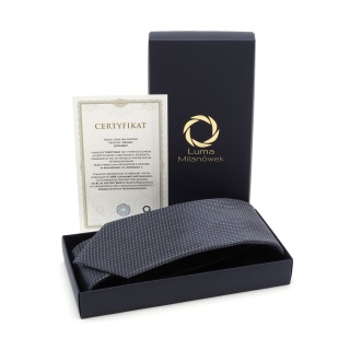 Jacquard silk tie with a micro pattern in gray KR-658