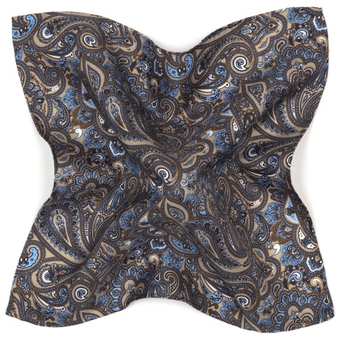 Poszetka jedwabna w motyw paisley 30x30cm PJ-397