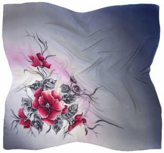 “Subtle Whisper” Hand-Painted Silk Scarf, 55 × 55 cm
