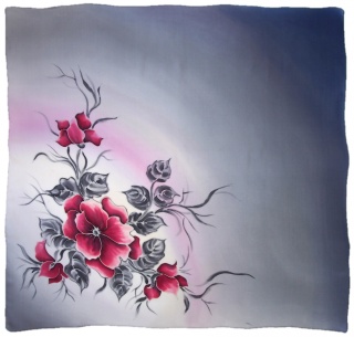 “Subtle Whisper” Hand-Painted Silk Scarf, 55 × 55 cm