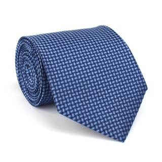 Blue silk jacquard tie KR-631
