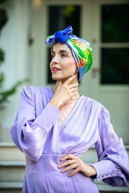 AJ-24A Jubilee silk scarf, centenary of Milan silk 90x90 cm