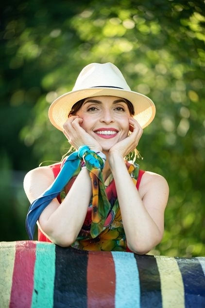 AM5-026 Apaszka Jedwabna Ręcznie Malowana Polne Kwiaty, 55x55cm(4)