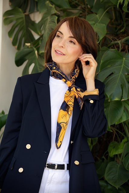 Silk zodiac scarf aries Anna Halarewicz 68x68cm AZ-01